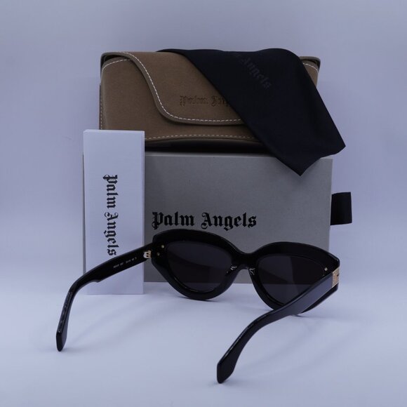 Palm Angels PERI10F MIRACLE 1007 Cat Eye Sunglasses - Black/Dark Grey - Picture 10 of 11